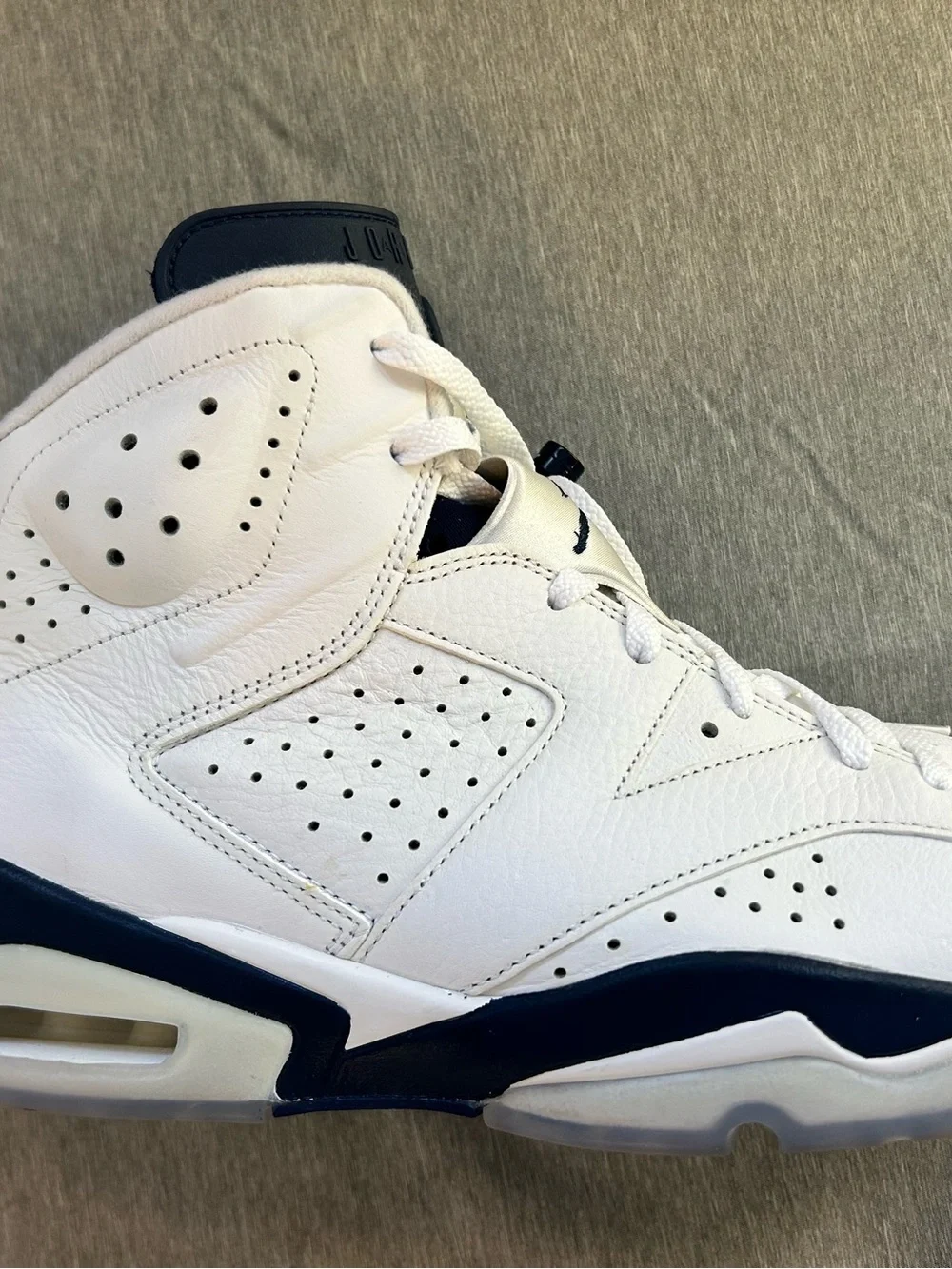 Jordan Men’s White and Navy High-Top Basketball Sneakers
